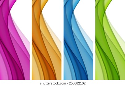 Set of color wavy backgrounds