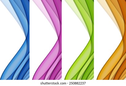Set of color wavy backgrounds