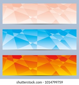Set of color web banners with triangles.