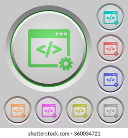 Set of color Web development sunk push buttons.