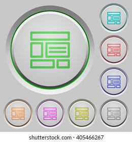 Set of color Web layout sunk push buttons.