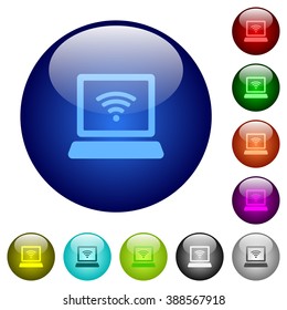 Set of color wireless computer glass web buttons.
