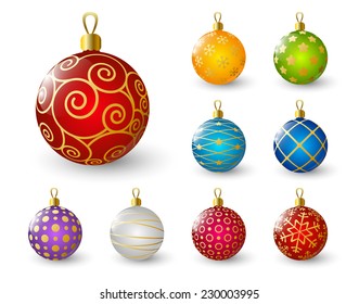 Set of color Xmas balls