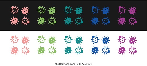 Colorado escarabajo icono aislado sobre fondo blanco y negro.  Vector