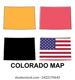 Set of Colorado map, united states of america. Flat concept icon symbol vector illustration .