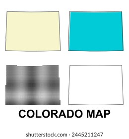 Set of Colorado map, united states of america. Flat concept icon symbol vector illustration .