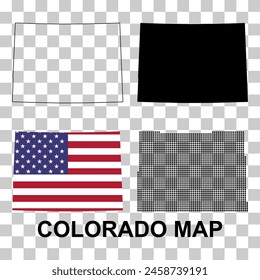 Set of Colorado map, united states of america. Flat concept icon symbol vector illustration .