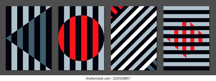 Set of colorblock geometric Covers. Vector backgrounds.
