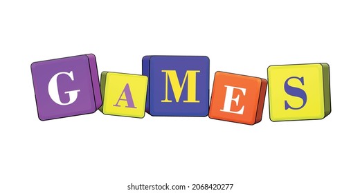 A set of colored 3D cubes. Vector graphics.