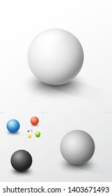 Conjunto de esferas 3d coloridas.  Ilustração de vetor futurista
