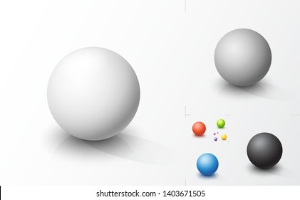 Set of colored 3d spheres. Vector illustration