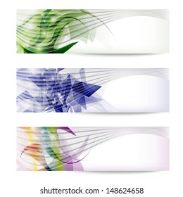 set colored abstract banner