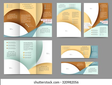 Set of colored abstract brochure template with abstract lines and waves for your business