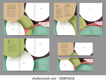 Set of colored abstract brochure template with abstract lines and waves for your business