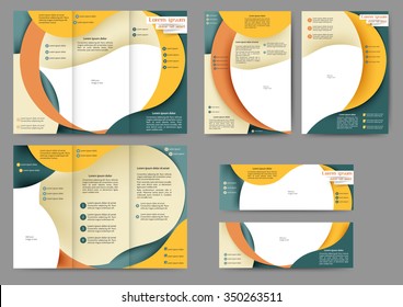 Set of colored abstract brochure template with abstract lines and waves for your business