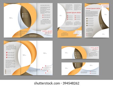 Set of colored abstract brochure template with abstract lines and waves for your business