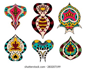 Set of  Colored Abstract elements. Vector illustration. Isolated on white