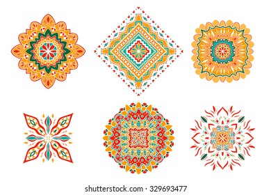set of colored abstract elements. Vector illustration Isolated on white