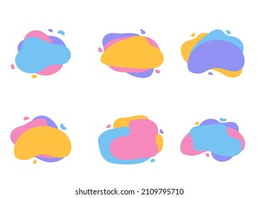 Conjunto de elementos gráficos modernos abstractos de color. Ilustración vectorial.