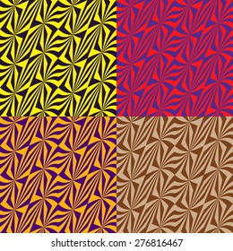 Set of colored abstract seamless pattern of incorrect distorted geometric shapes