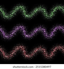 Set of colored abstract shiny waves.