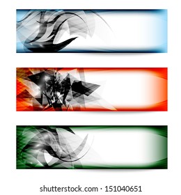 set colored abstract vector banner