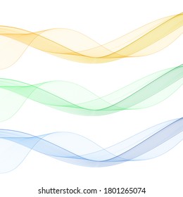 Set of colored abstract vector waves. background picture