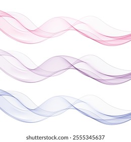 Set of colored abstract waves. Eps 10