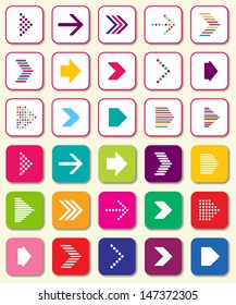 set of colored arrow