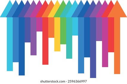 set of colored arrows of different sizes