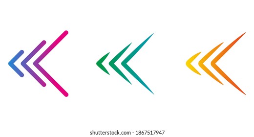 Set of colored arrows with halftone effect. Vector illustration. Arrows collection isolated