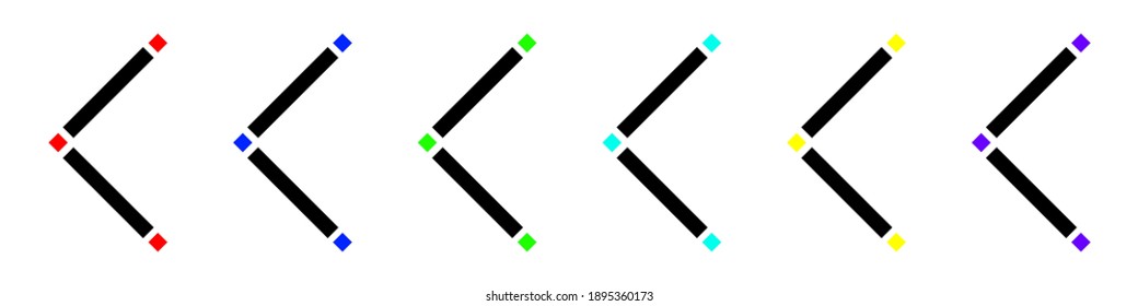 Set of colored arrows with halftone effect. Vector illustration. Arrows collection isolated.