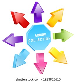 Set of colored arrows isolated on white background. pointing guide Arrows. Sketchy arrow design. Vector illustration