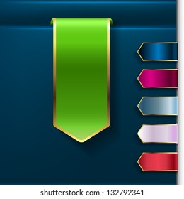 Set of colored arrows in metallic style