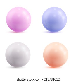 Set of colored atoms. Vector illustration.