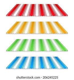 Set of colored awnings on white background, vector eps10 illustration