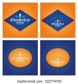 Set of colored background with text and patterns for oktoberfest