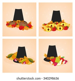 Set of colored background for thanksgiving day