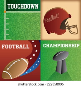 a set of colored backgrounds with different football related elements
