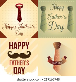 a set of colored backgrounds with different objects for father's day