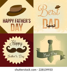 a set of colored backgrounds with different objects for father's day