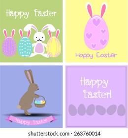 a set of colored backgrounds with easter eggs and different elements