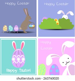 a set of colored backgrounds with easter eggs and different elements