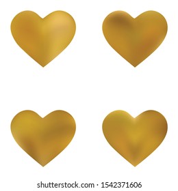 Set of colored backgrounds hearts. Soft color icon. Creative fashion style of 90th, 80th. Yellow eco fluid template for your poster, presentation, invitation, brochure or cards.