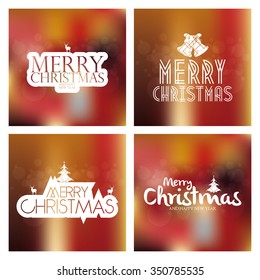 Set of colored backgrounds with text for christmas celebrations