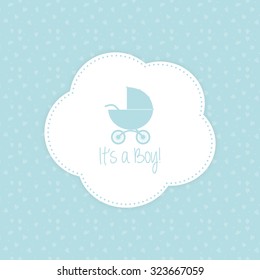 Set of colored backgrounds with text and icons for baby showers