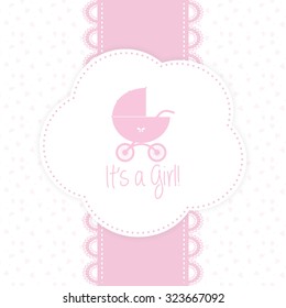 Set of colored backgrounds with text and icons for baby showers