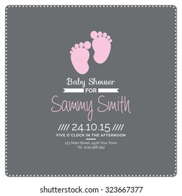 Set of colored backgrounds with text and icons for baby showers