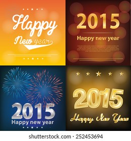a set of colored backgrounds with text for new year