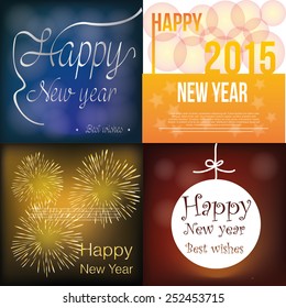 a set of colored backgrounds with text for new year